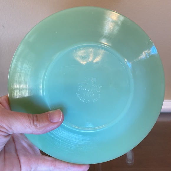 Fire King Jadeite by Anchor Hocking Jane Ray Bread and Butter 6 1/8" - Picture 2 of 5